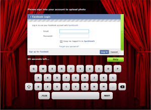 Guest Facebook Uploader with virtual keyboard
