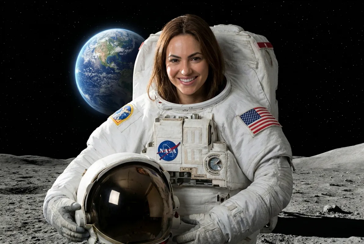 AI photo transformation: astronaut on the moon