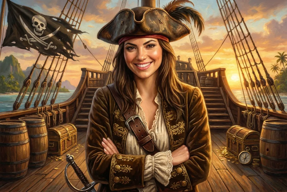 AI photo transformation: pirate captain